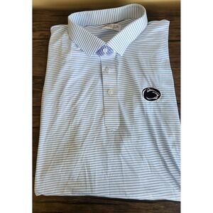 Collars & Co Mens Dress Collar Polo Penn State 2XL Featherweight Blue Stripe NEW